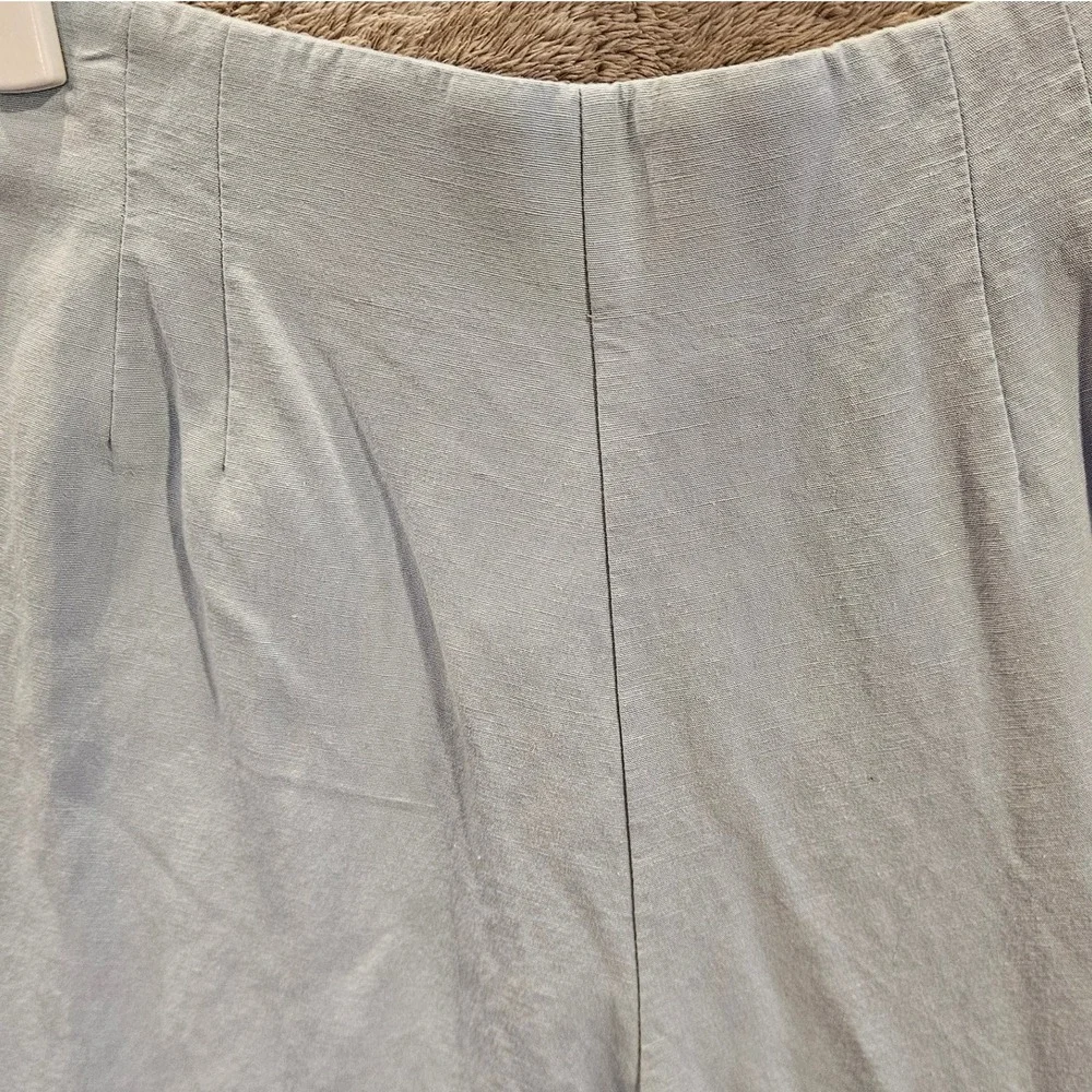 ZARA Sz S Wide Leg High Waisted Linen Blend Pant ‎ #452